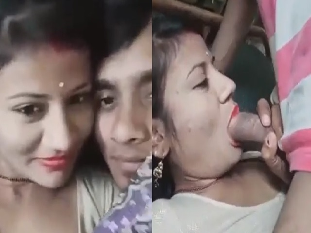 Newly married couple kissing wife blowjob viral MMS